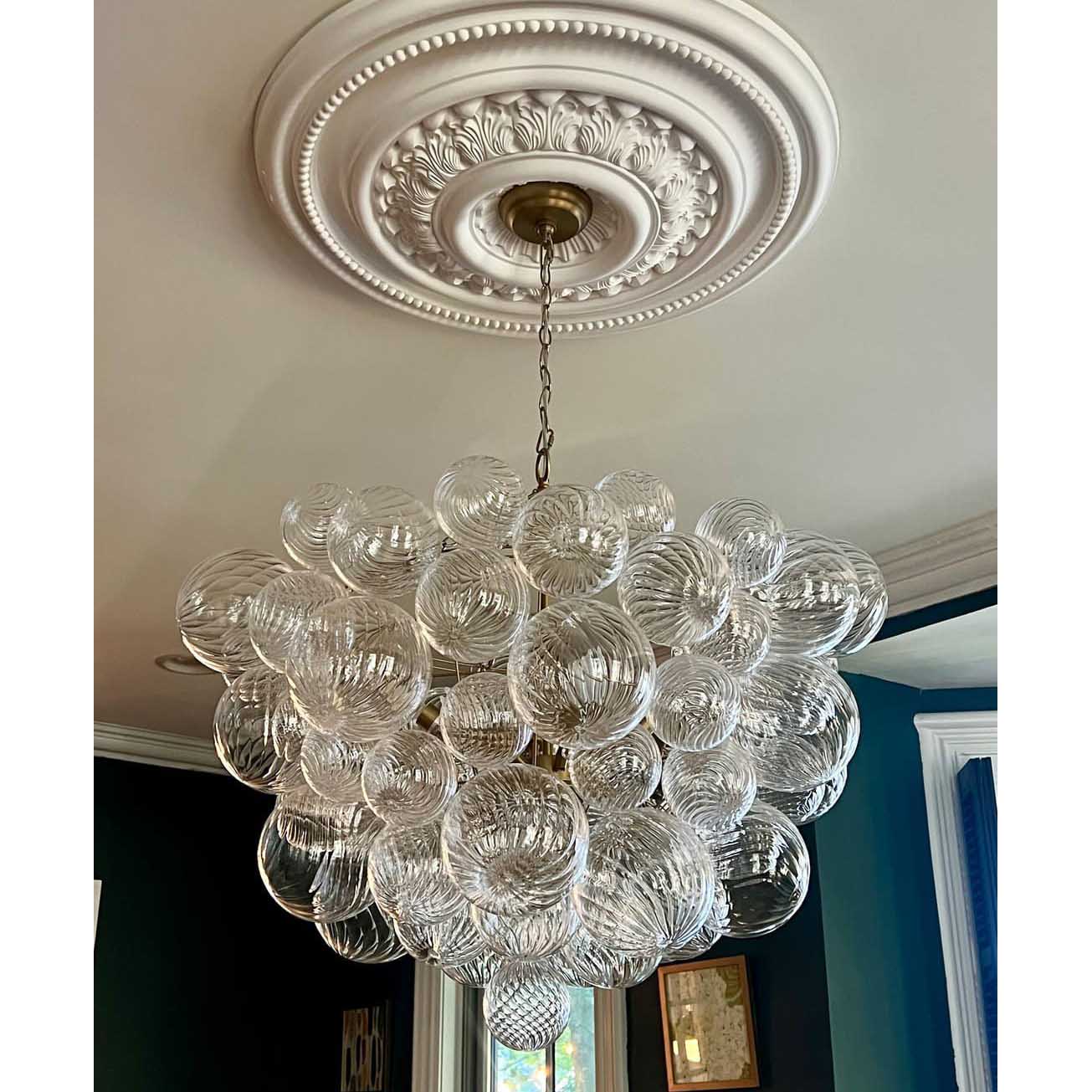 Glass Ball Bubbles Chandelier | Customizable Sizes, Gold Finish & Ideal for Living Room or Dining Area