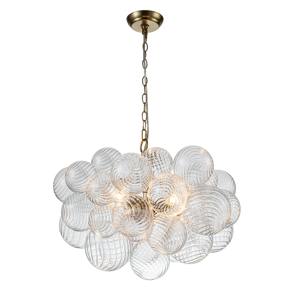 Glass Ball Bubbles Chandelier | Customizable Sizes, Gold Finish & Ideal for Living Room or Dining Area