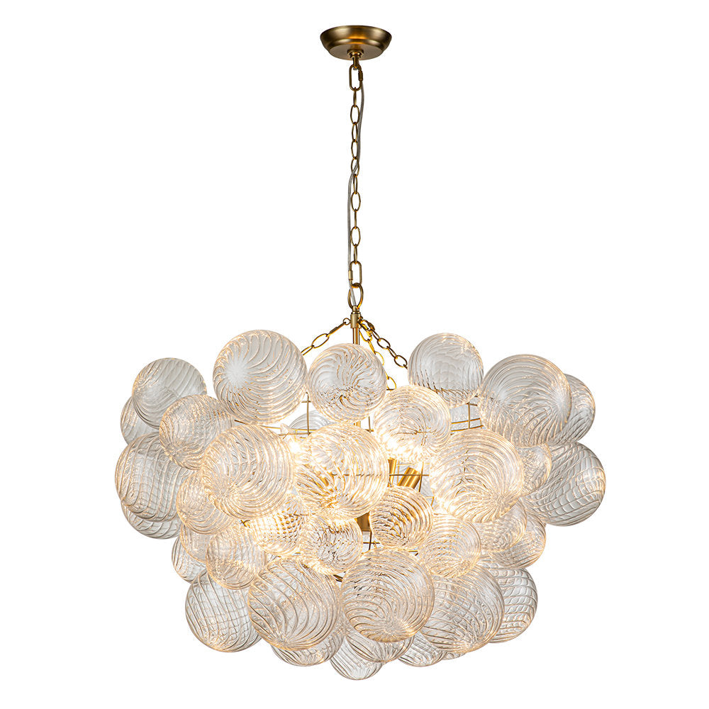 Glass Ball Bubbles Chandelier | Customizable Sizes, Gold Finish & Ideal for Living Room or Dining Area