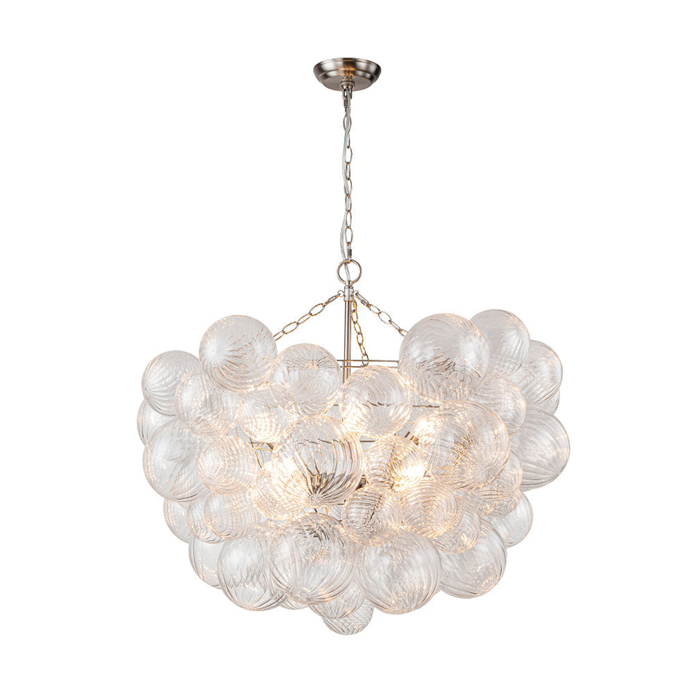 Glass Ball Bubbles Chandelier | Customizable Sizes, Gold Finish & Ideal for Living Room or Dining Area