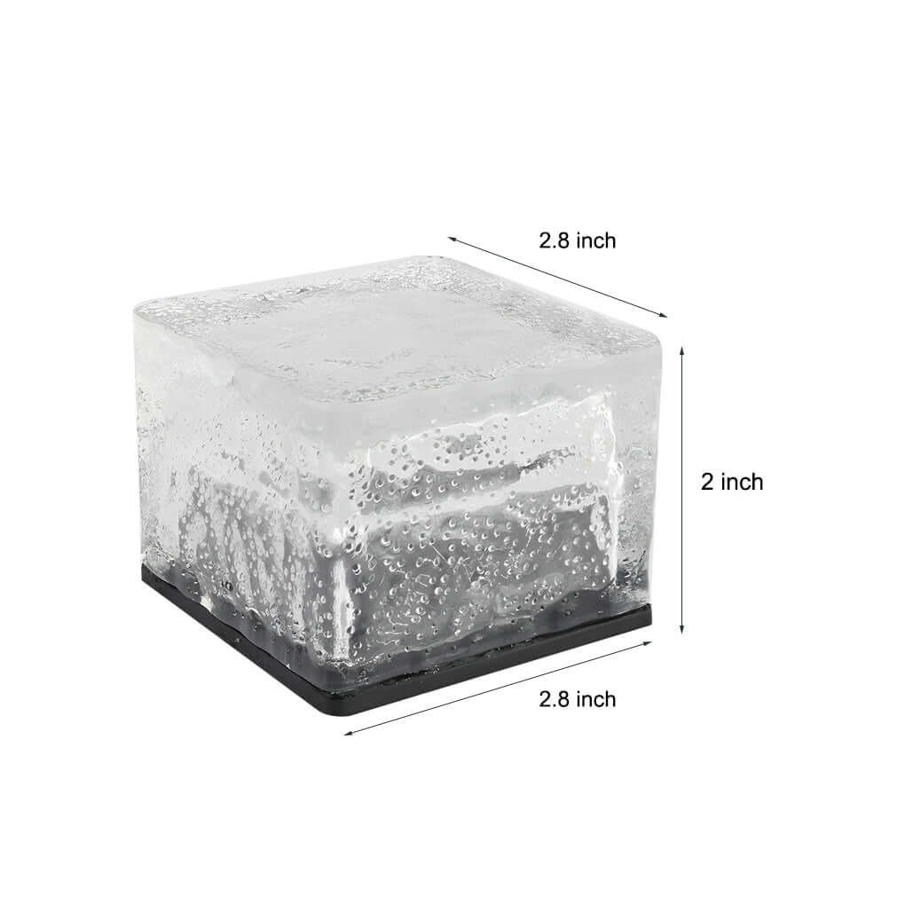 LED Solar Outdoor Step Lights - 2V Mount-Free Colorful Modern Ice Cube Design for Pathway & Garden Lighting