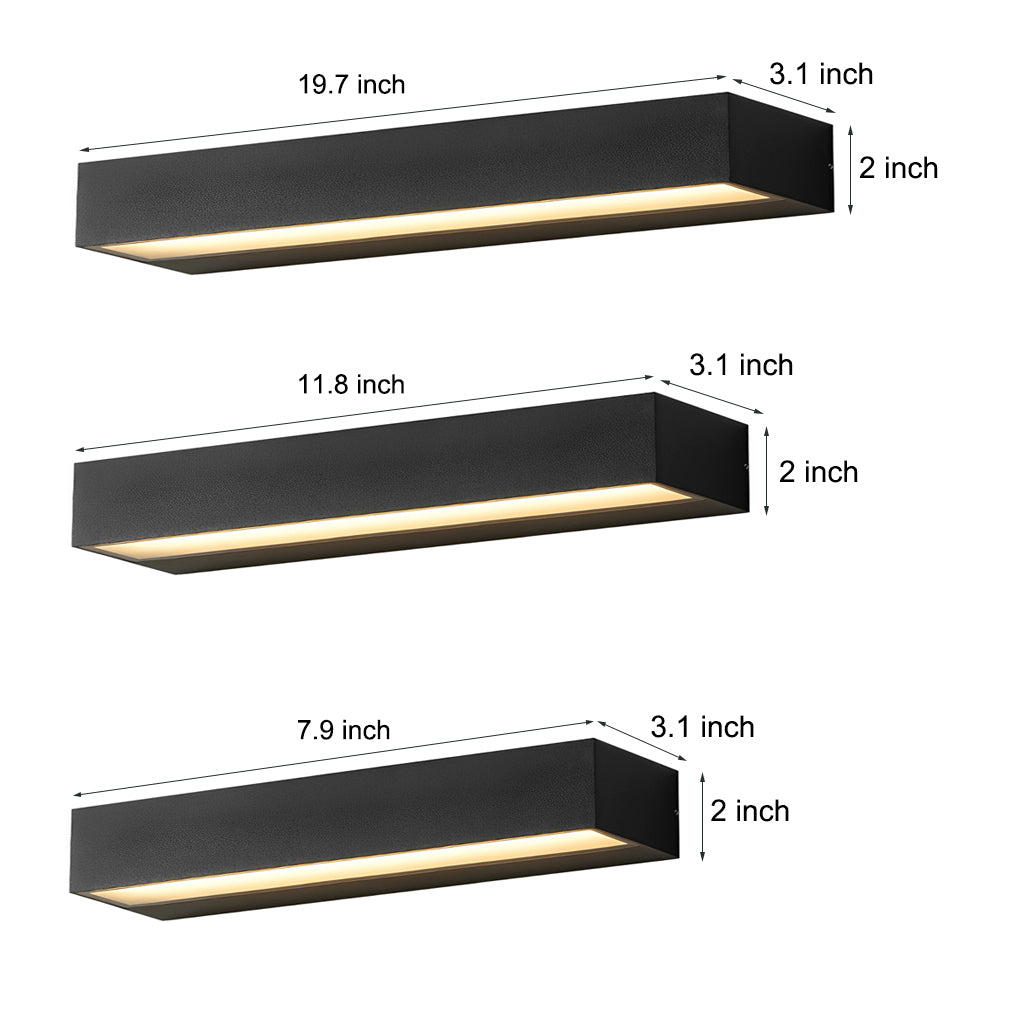 LED Waterproof Outdoor Wall Washer Light - Black Minimalist Strip Design for Garden, Patio & Exterior Lighting