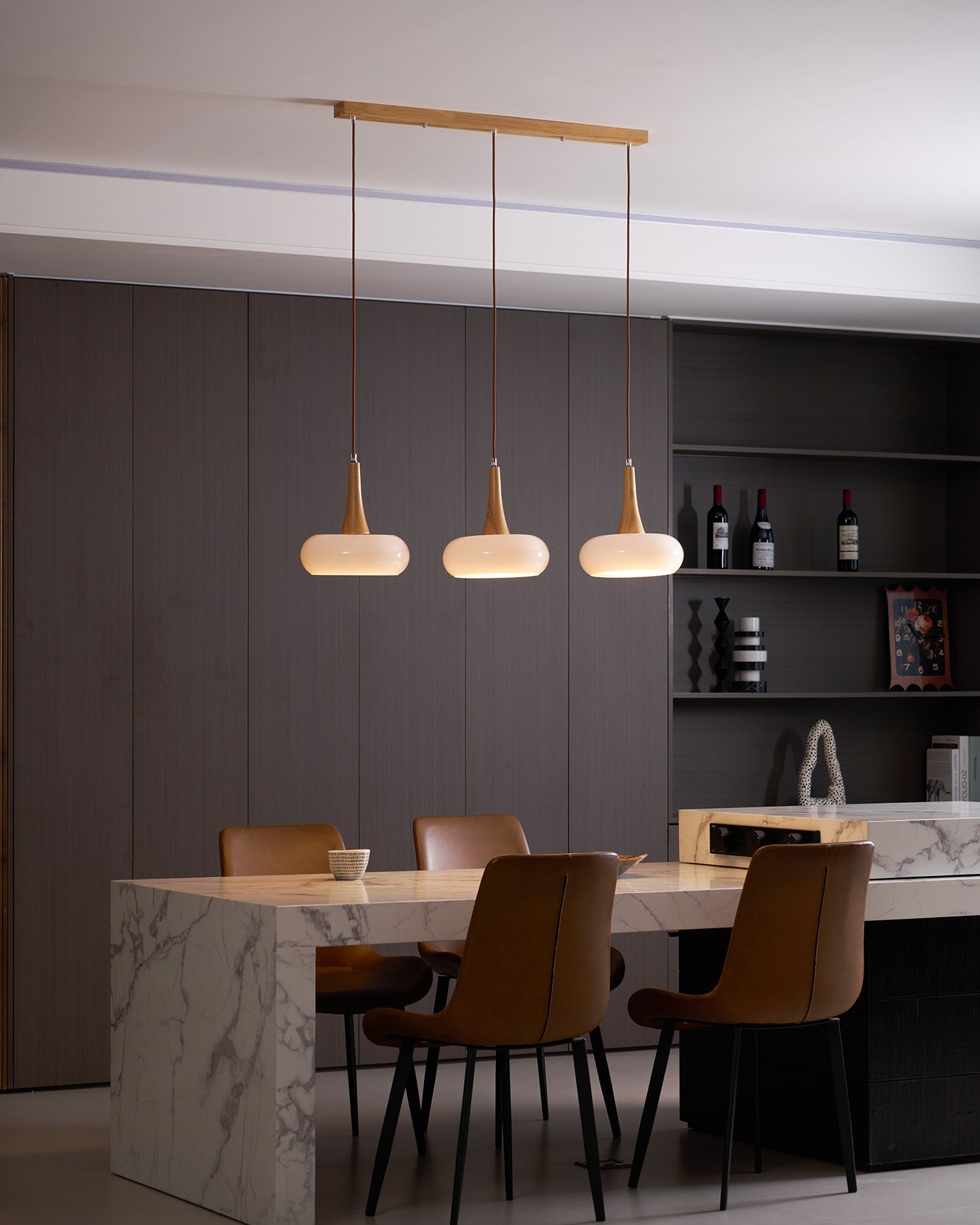 LED Pendant Lamp - Modern Adjustable Hanging Light Fixture for Kitchen Island & Dining Room