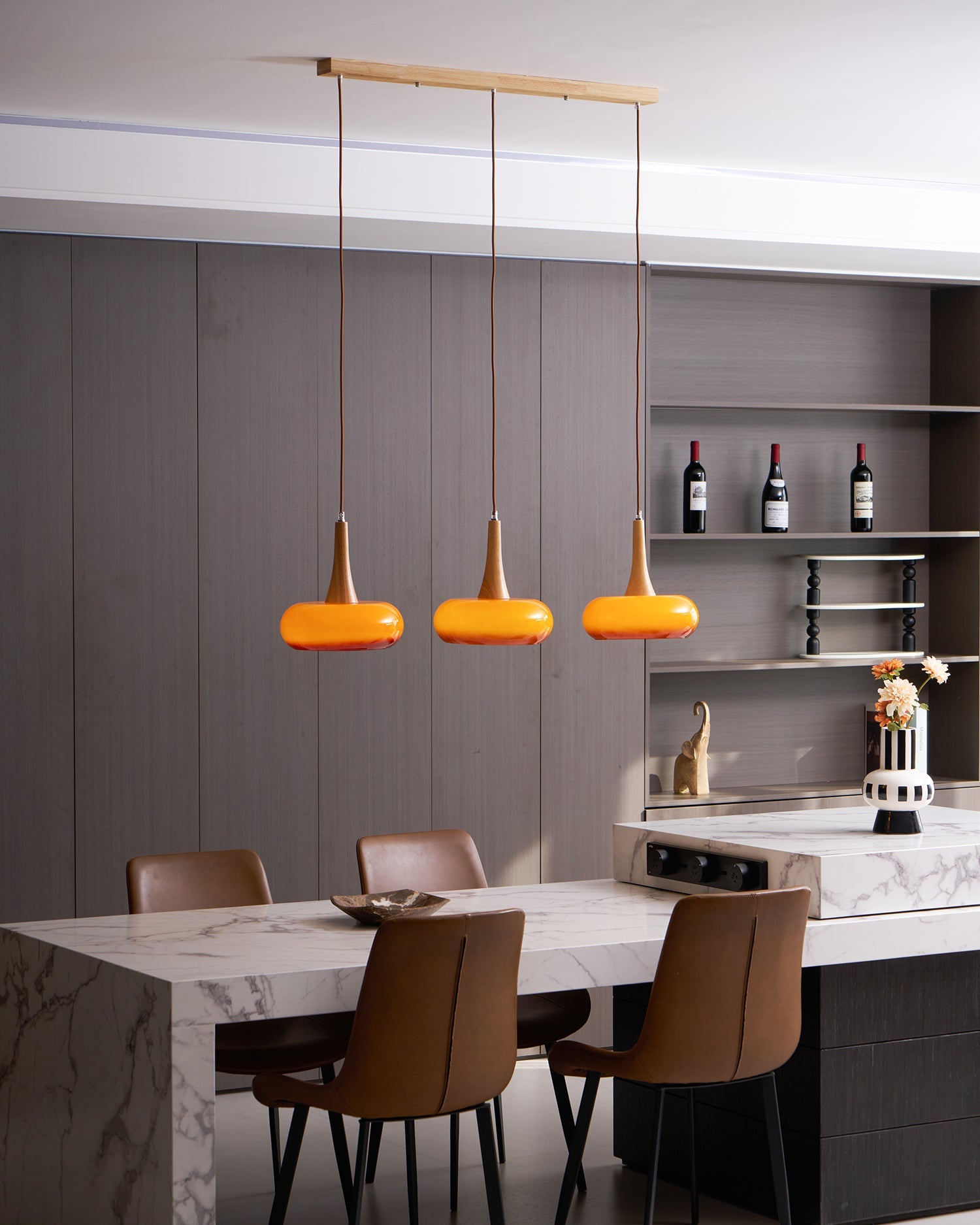 LED Pendant Lamp - Modern Adjustable Hanging Light Fixture for Kitchen Island & Dining Room