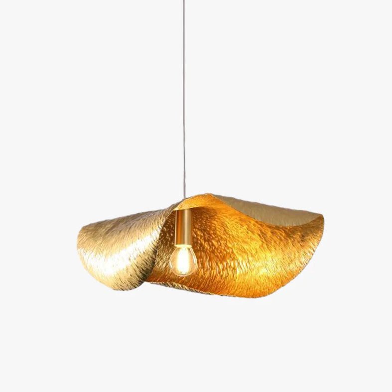 Hammered Pendant Light Fixture - Rustic Metal Hanging Lamp for Kitchen Island & Dining Room