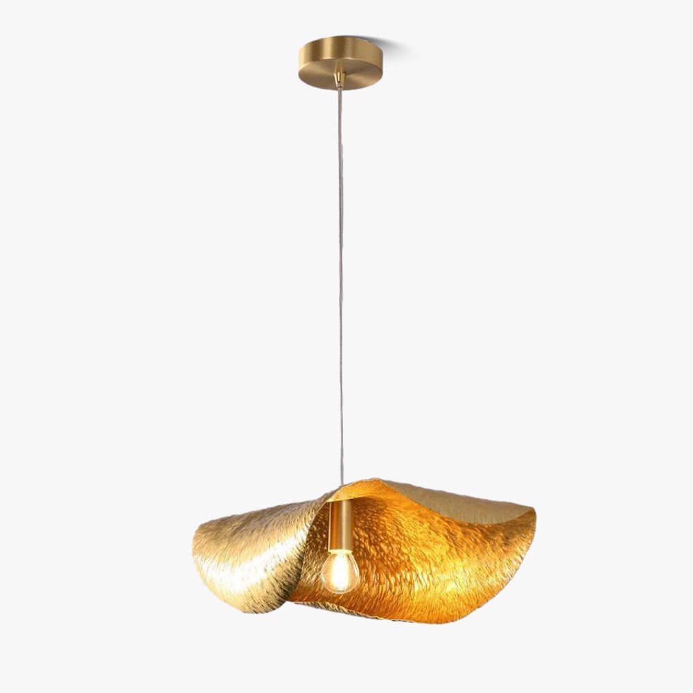 Hammered Pendant Light Fixture - Rustic Metal Hanging Lamp for Kitchen Island & Dining Room