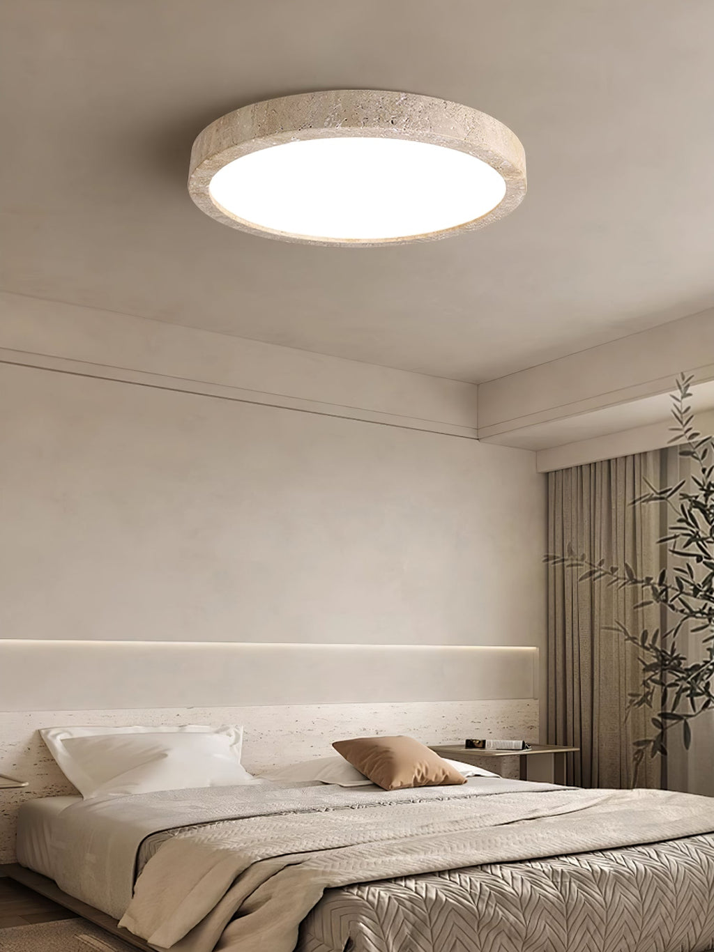 Travertine Ceiling Light | Dimmable, Warm & Cool Light Options for Modern Indoor Spaces