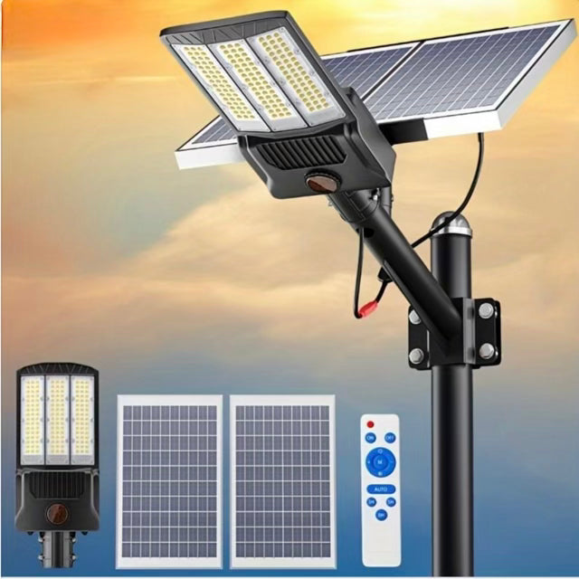 6500W Solar Street Lights - 500000LM High-Powered Outdoor Lighting for Commercial Parking Lots - 6500K Dusk to Dawn with Remote Control