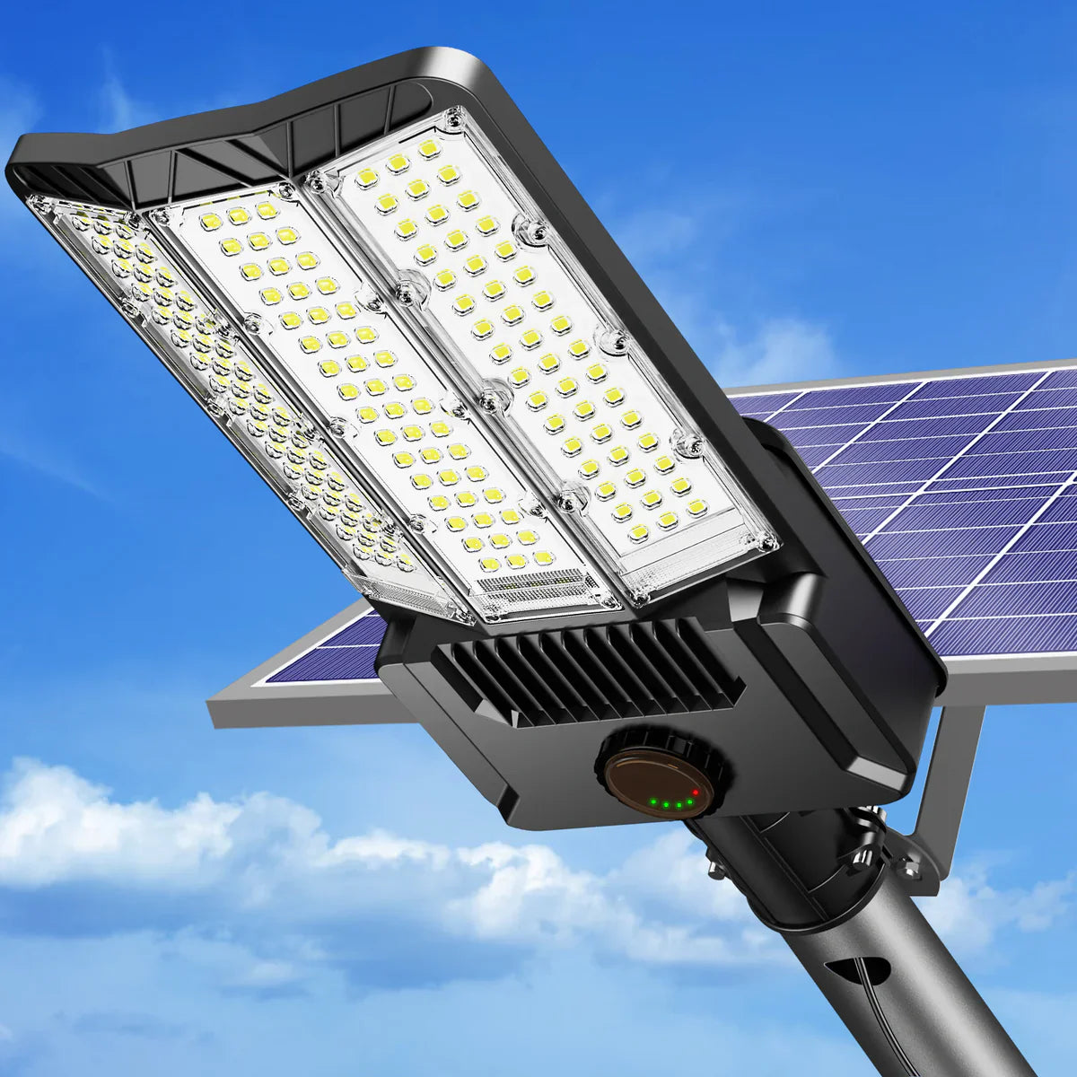 6500W Solar Street Lights - 500000LM High-Powered Outdoor Lighting for Commercial Parking Lots - 6500K Dusk to Dawn with Remote Control