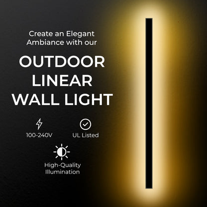 Lighting: Modern Outdoor Wall Sconce with LED Bar - Exterior Linear Light for Garage Door and Backyard Ambiance