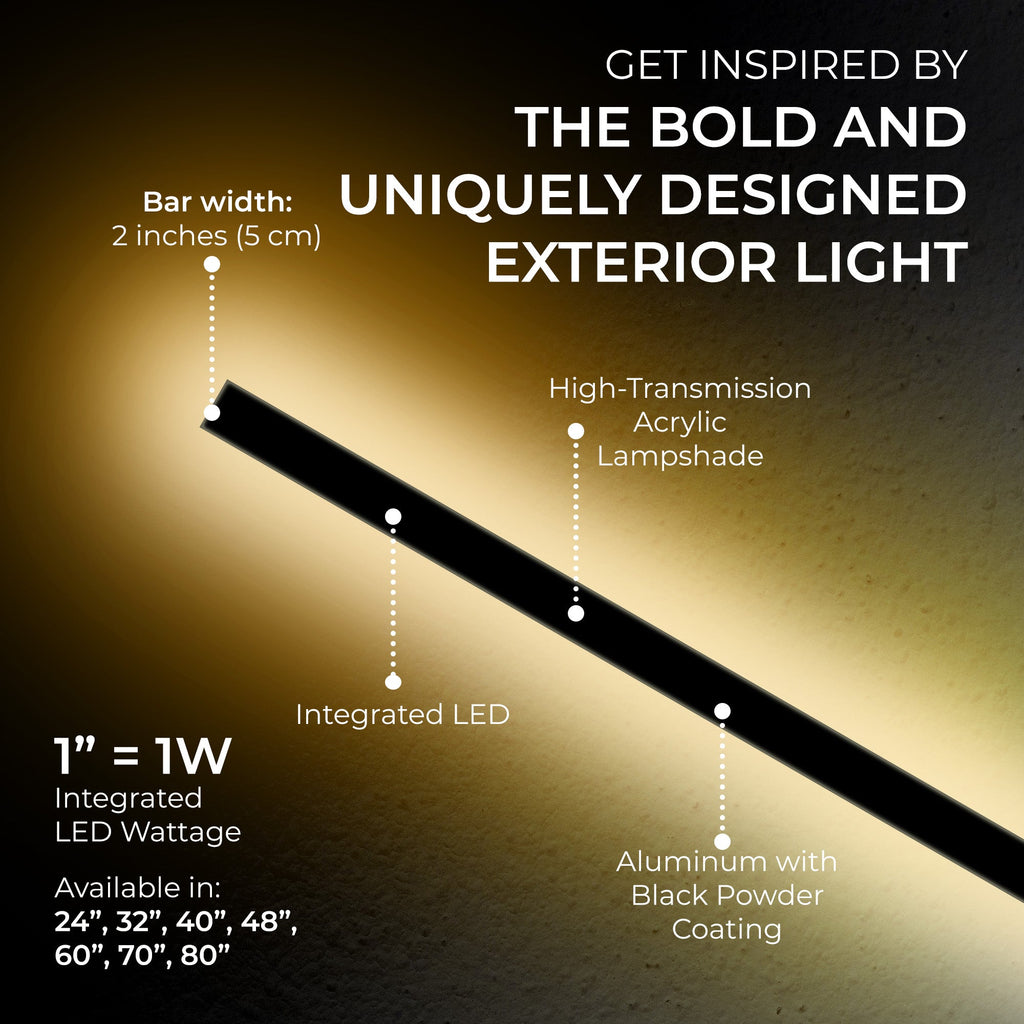 LED Outdoor Linear Lamp - Sleek Waterproof Design for Patios, Decks, and Garden Lighting