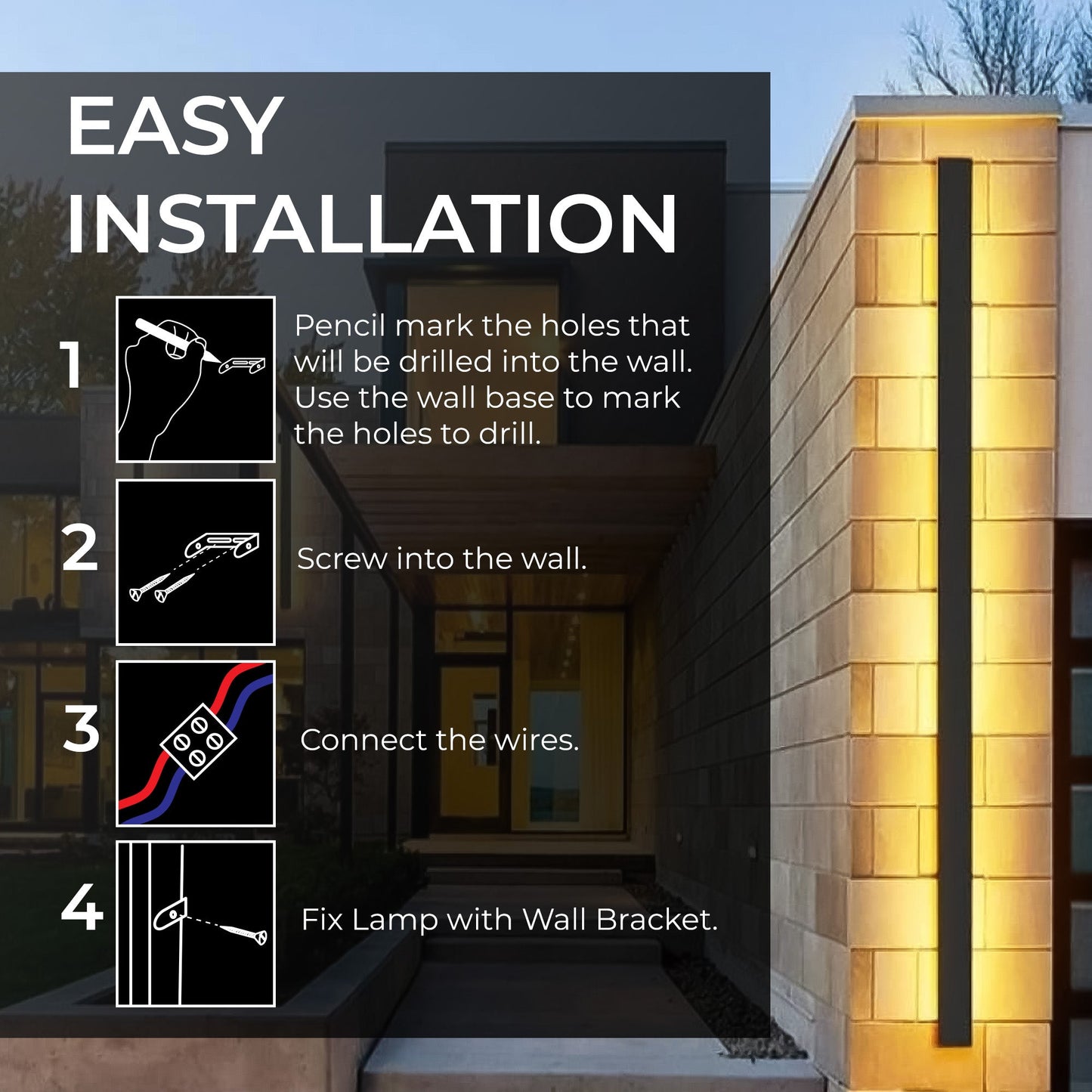 Explore Modern Outdoor Lighting: Svelte Linear Wall Lamp IP65 & Chic Exterior Sconces for Front of House