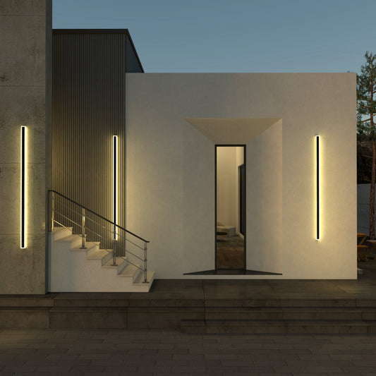 Linear Minimalist Wall Lamp for Modern Outdoors - Vertical Exterior Sconces & Lighting