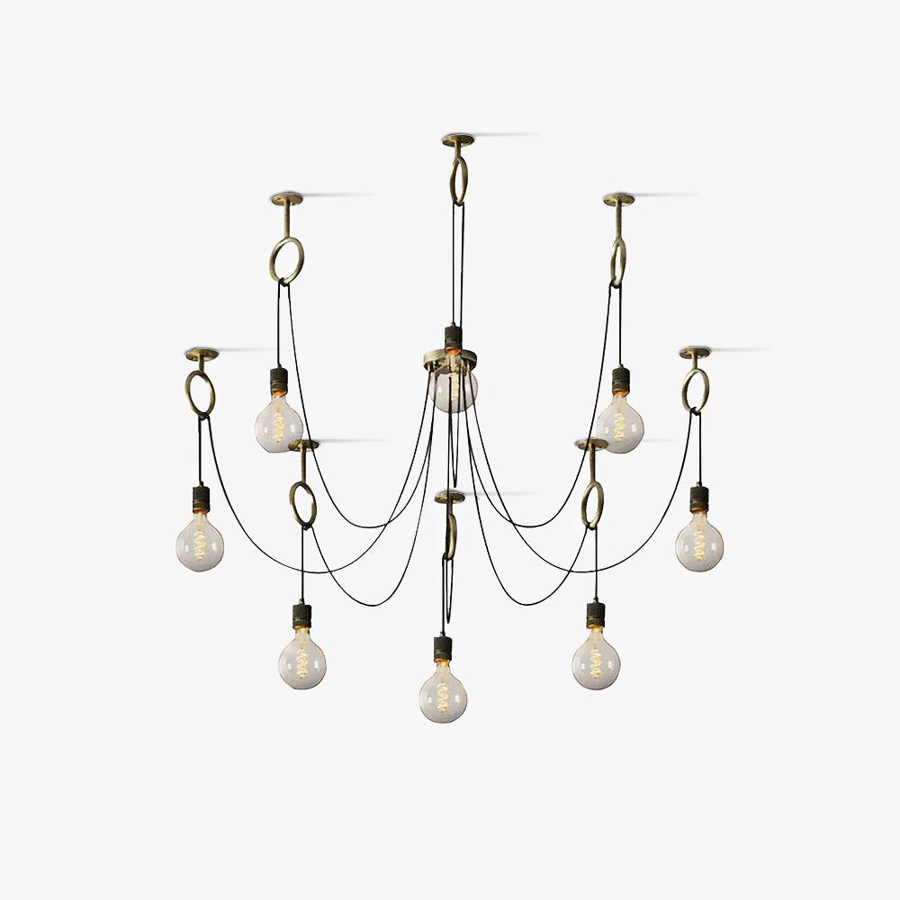 Industrial Spider Chandelier | Customizable Metal Pendant Light with 3-5-8 Heads for Indoor Use