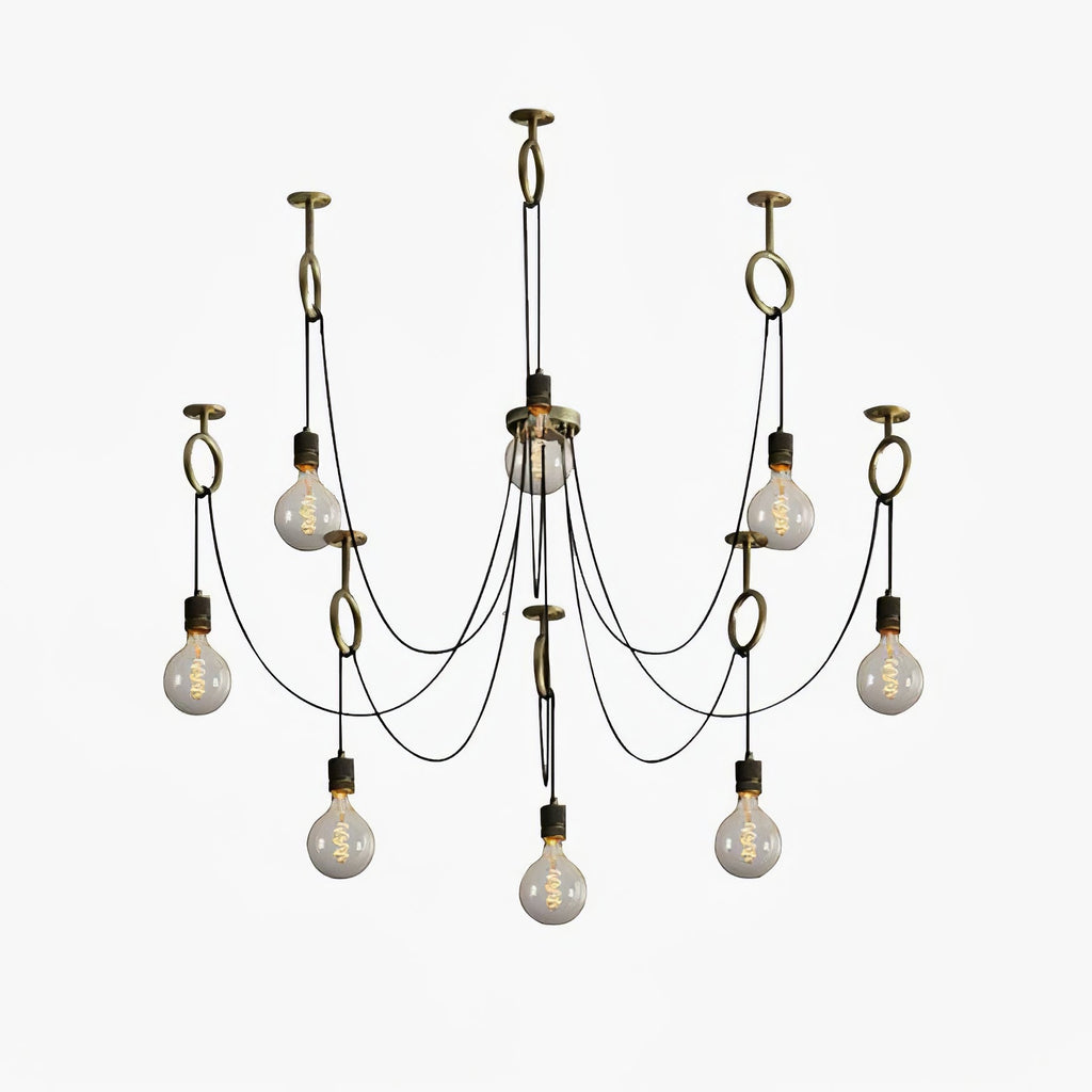 Industrial Spider Chandelier | Customizable Metal Pendant Light with 3-5-8 Heads for Indoor Use