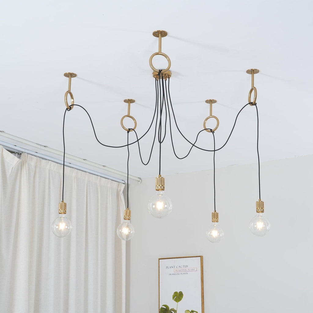 Industrial Spider Chandelier | Customizable Metal Pendant Light with 3-5-8 Heads for Indoor Use