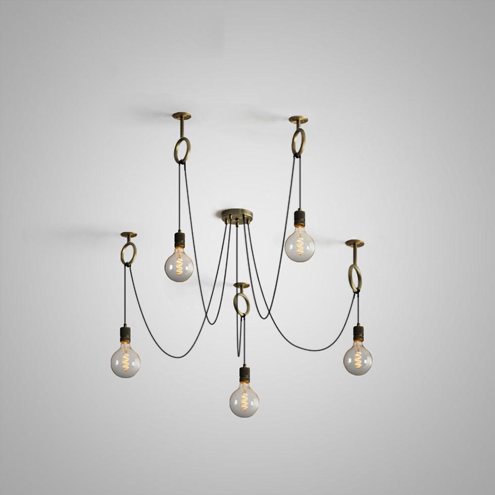 Industrial Spider Chandelier | Customizable Metal Pendant Light with 3-5-8 Heads for Indoor Use