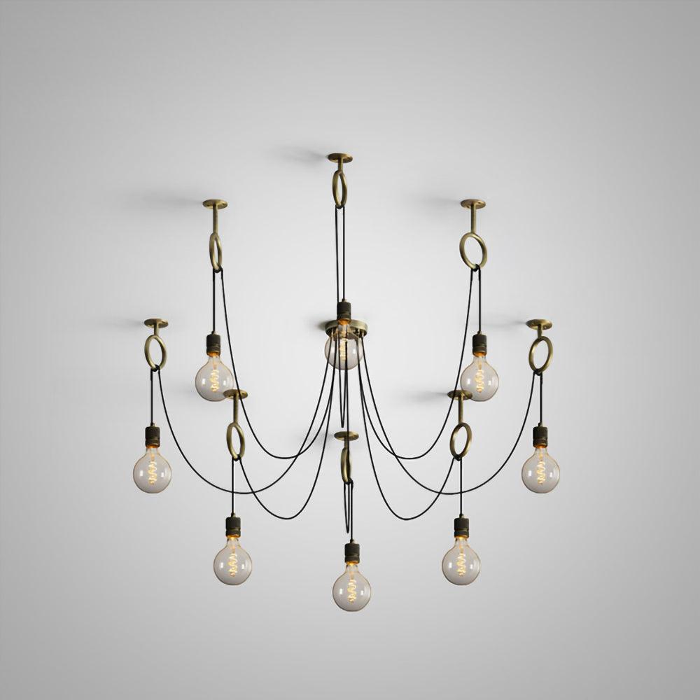 Industrial Spider Chandelier | Customizable Metal Pendant Light with 3-5-8 Heads for Indoor Use