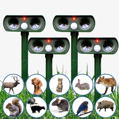 Solar Outdoor Ultrasonic Repeller for Garden Defense Squirrels