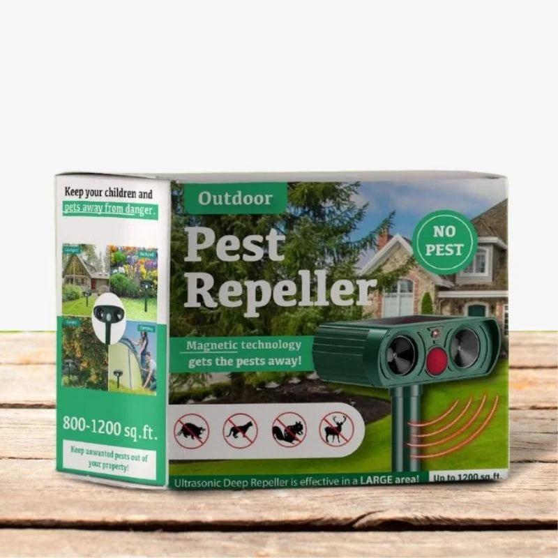 Solar Outdoor Ultrasonic Repeller for Garden Defense Squirrels