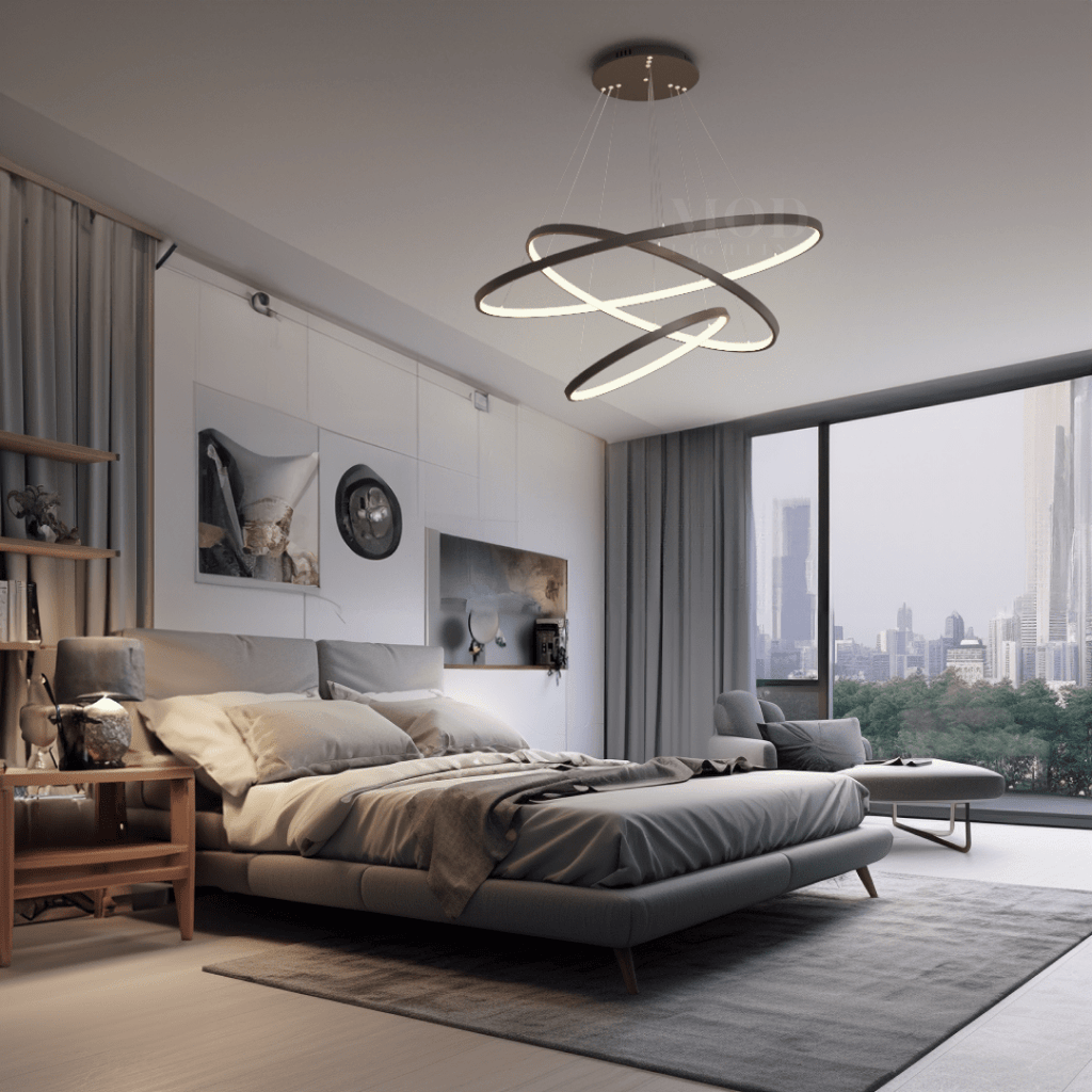 Modern Chandelier – Adjustable Ring Design with Customizable Straps, Elegant Metal & Glass Lighting Fixture for Living & Dining Rooms