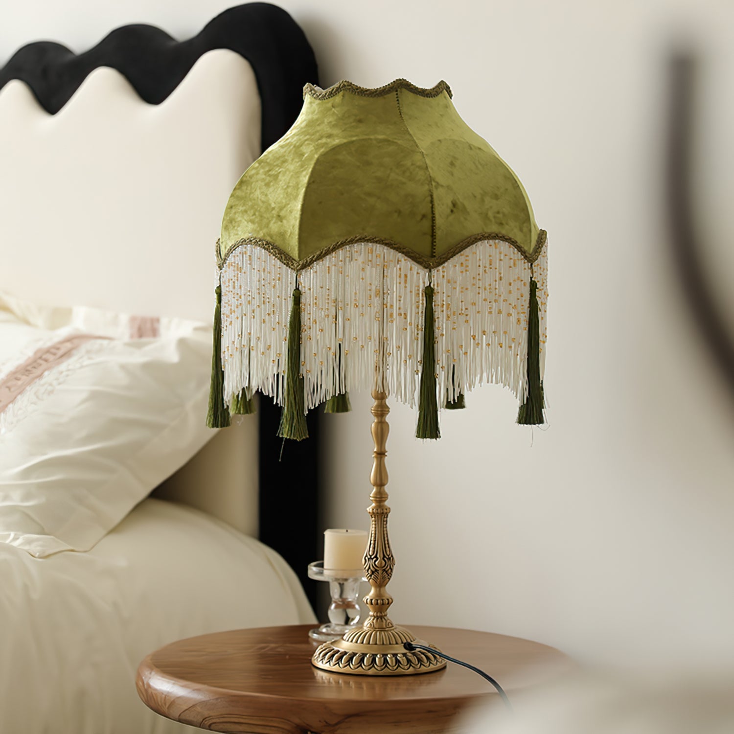 Fabric Table Lamp - Modern Design with Adjustable Shade for Living Room & Bedroom Lighting