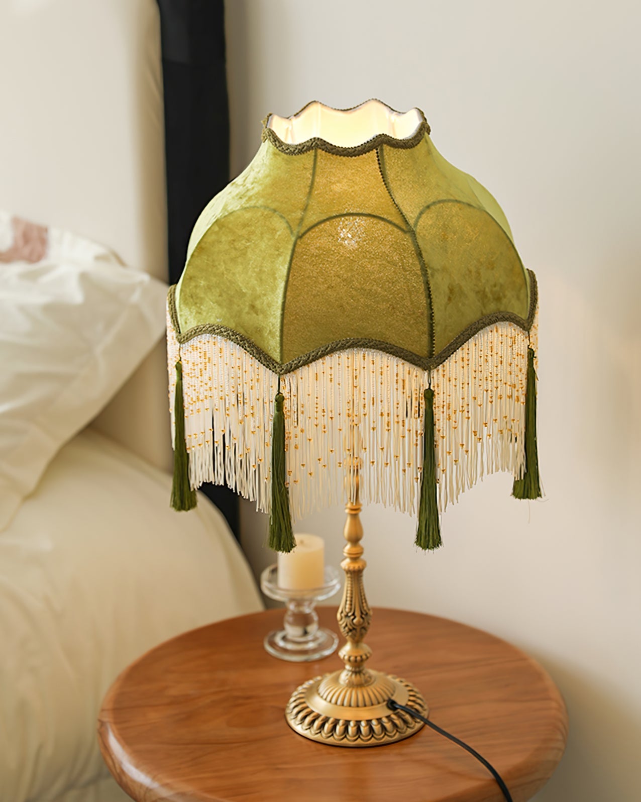 Fabric Table Lamp - Modern Design with Adjustable Shade for Living Room & Bedroom Lighting
