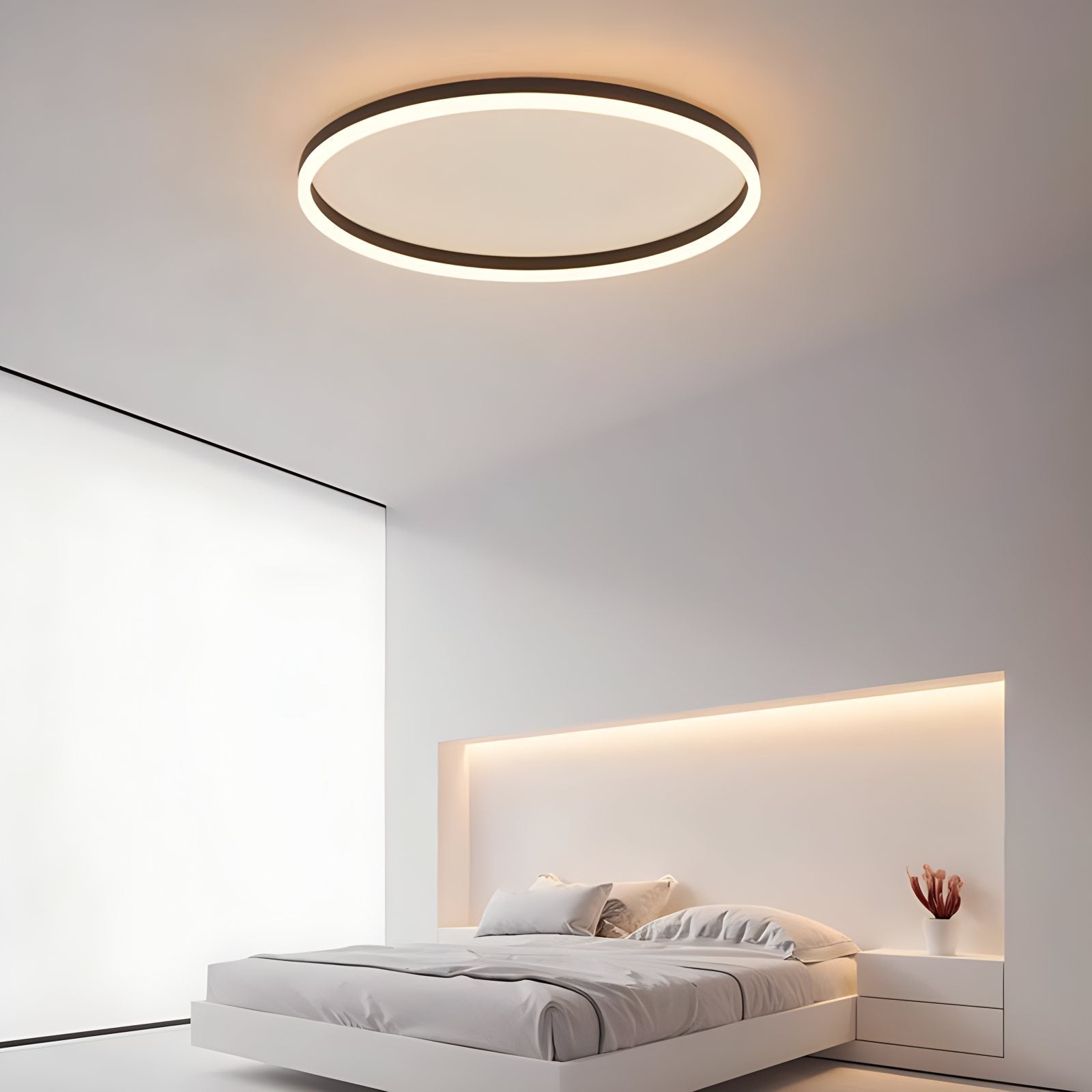 Nordic Circular LED Ceiling Lamp | Energy-Smart, Gentle Diffused Glow & Ideal for Bedroom, Hallway or Living Area