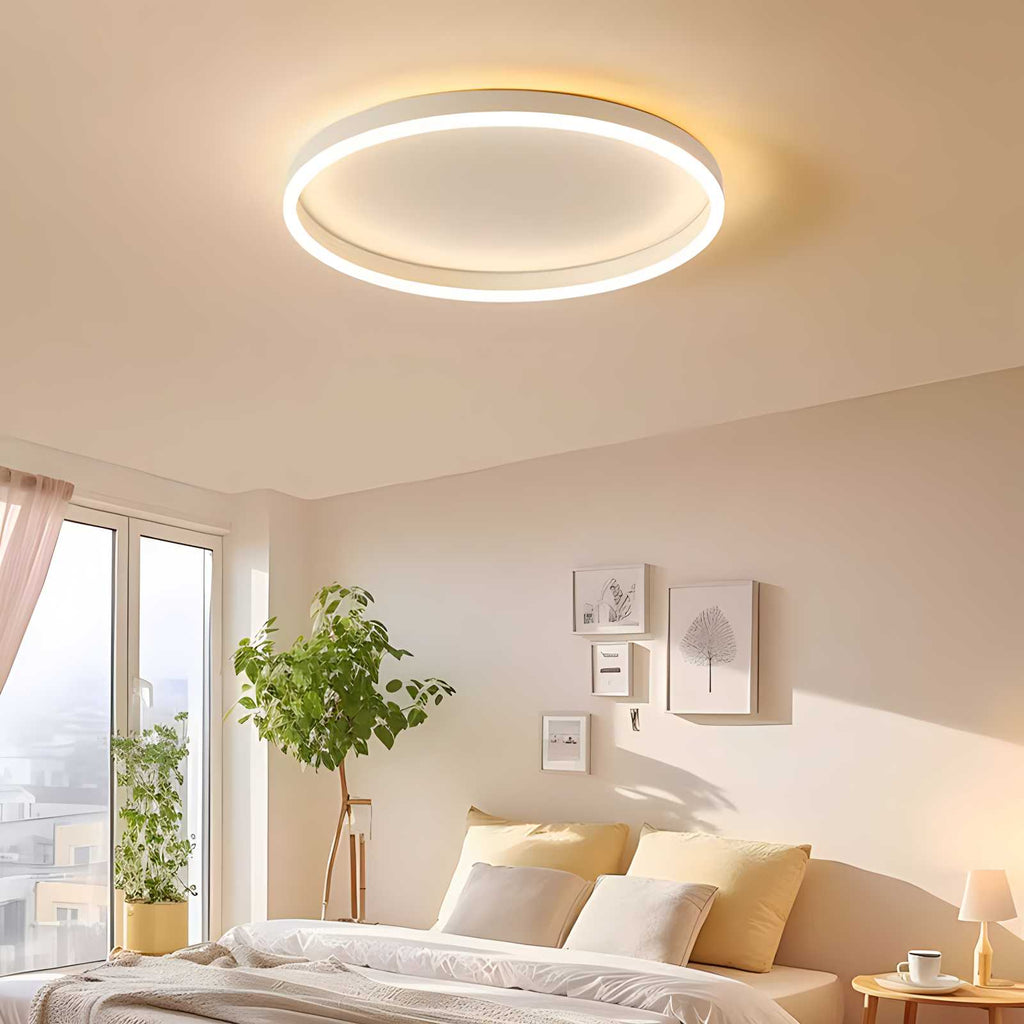 Nordic Circular LED Ceiling Lamp | Energy-Smart, Gentle Diffused Glow & Ideal for Bedroom, Hallway or Living Area