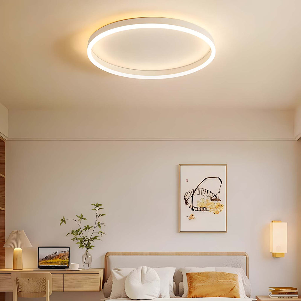 Nordic Circular LED Ceiling Lamp | Energy-Smart, Gentle Diffused Glow & Ideal for Bedroom, Hallway or Living Area