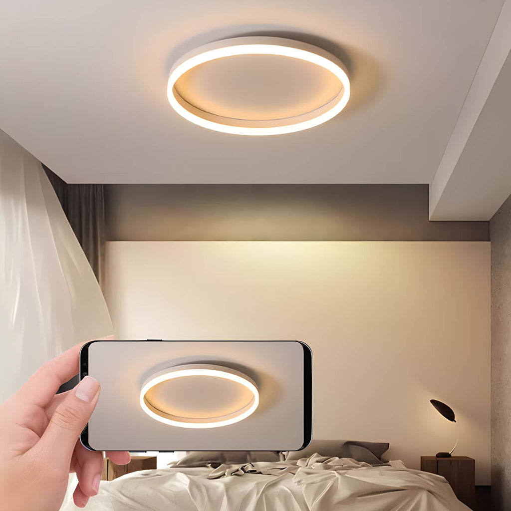 Nordic Circular LED Ceiling Lamp | Energy-Smart, Gentle Diffused Glow & Ideal for Bedroom, Hallway or Living Area