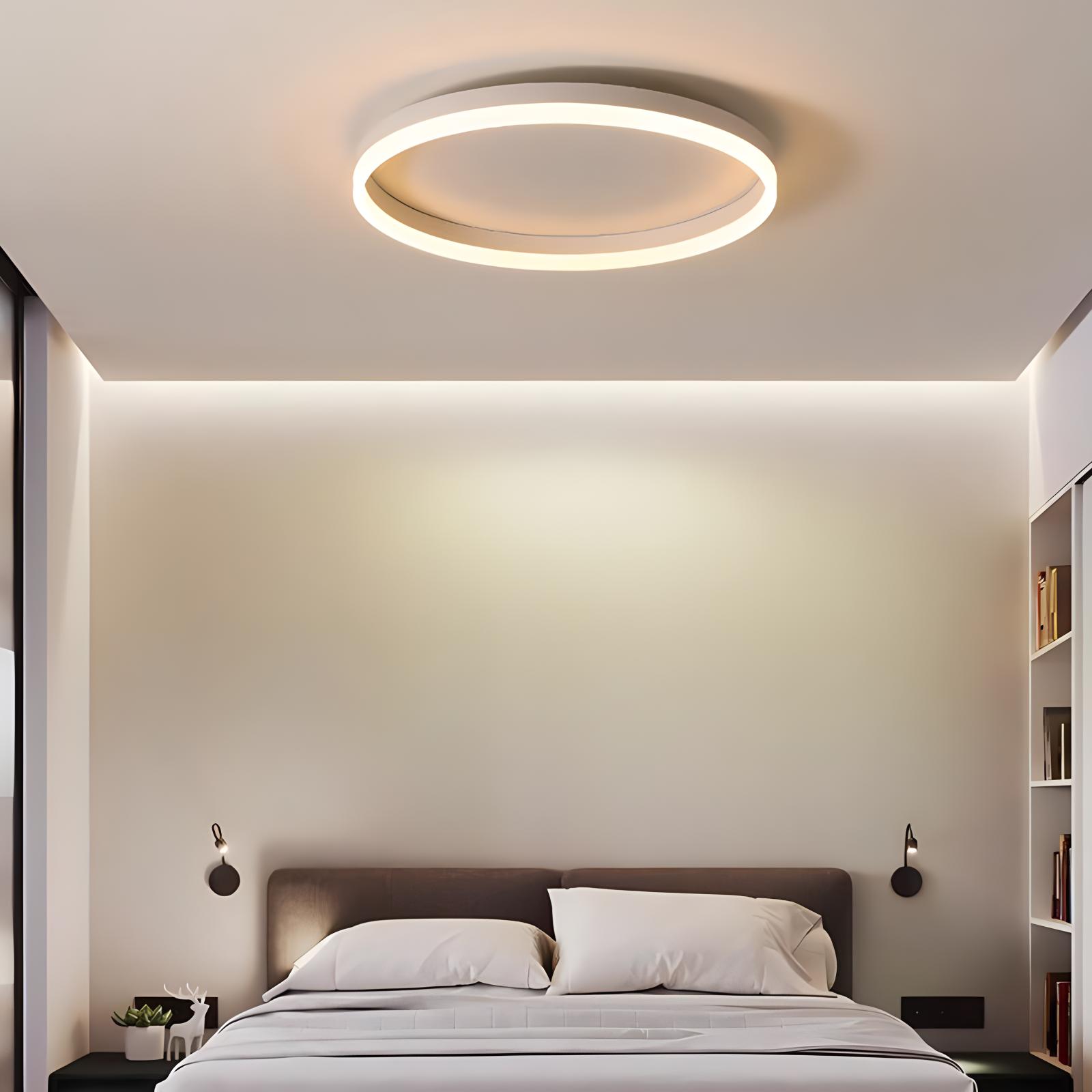 Nordic Circular LED Ceiling Lamp | Energy-Smart, Gentle Diffused Glow & Ideal for Bedroom, Hallway or Living Area