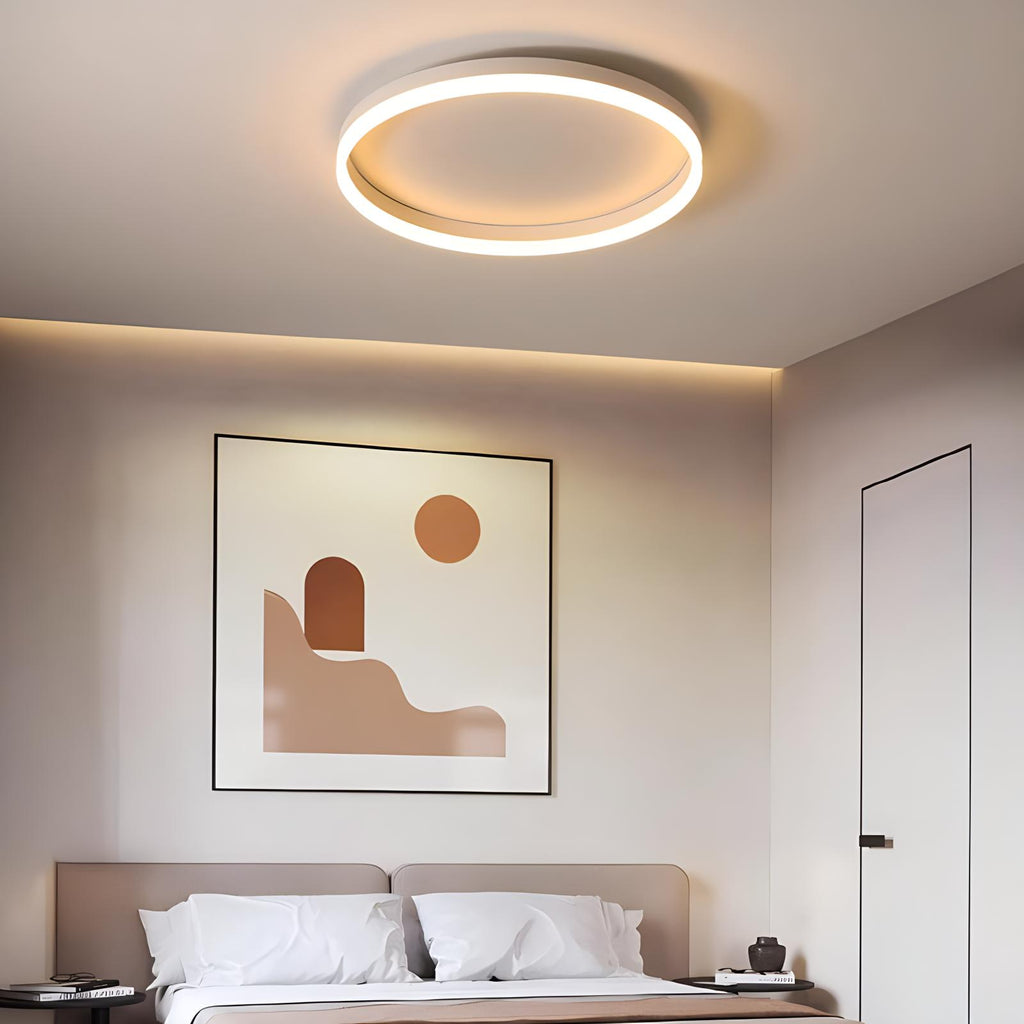 Nordic Circular LED Ceiling Lamp | Energy-Smart, Gentle Diffused Glow & Ideal for Bedroom, Hallway or Living Area