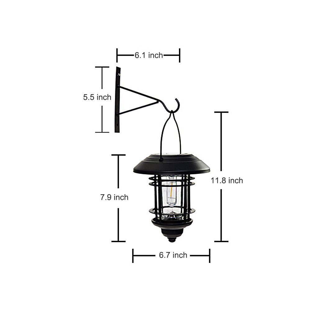LED Solar Outdoor Wall Sconce Light - Industrial Style Wall Lamp for Garden, Patio & Entryway Lighting