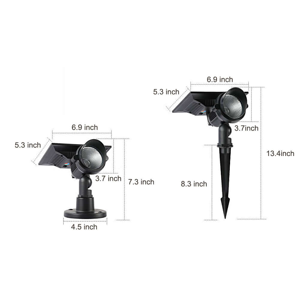 Adjustable Solar-Powered Outdoor Spot Lights for Trees and Landscape Lighting
