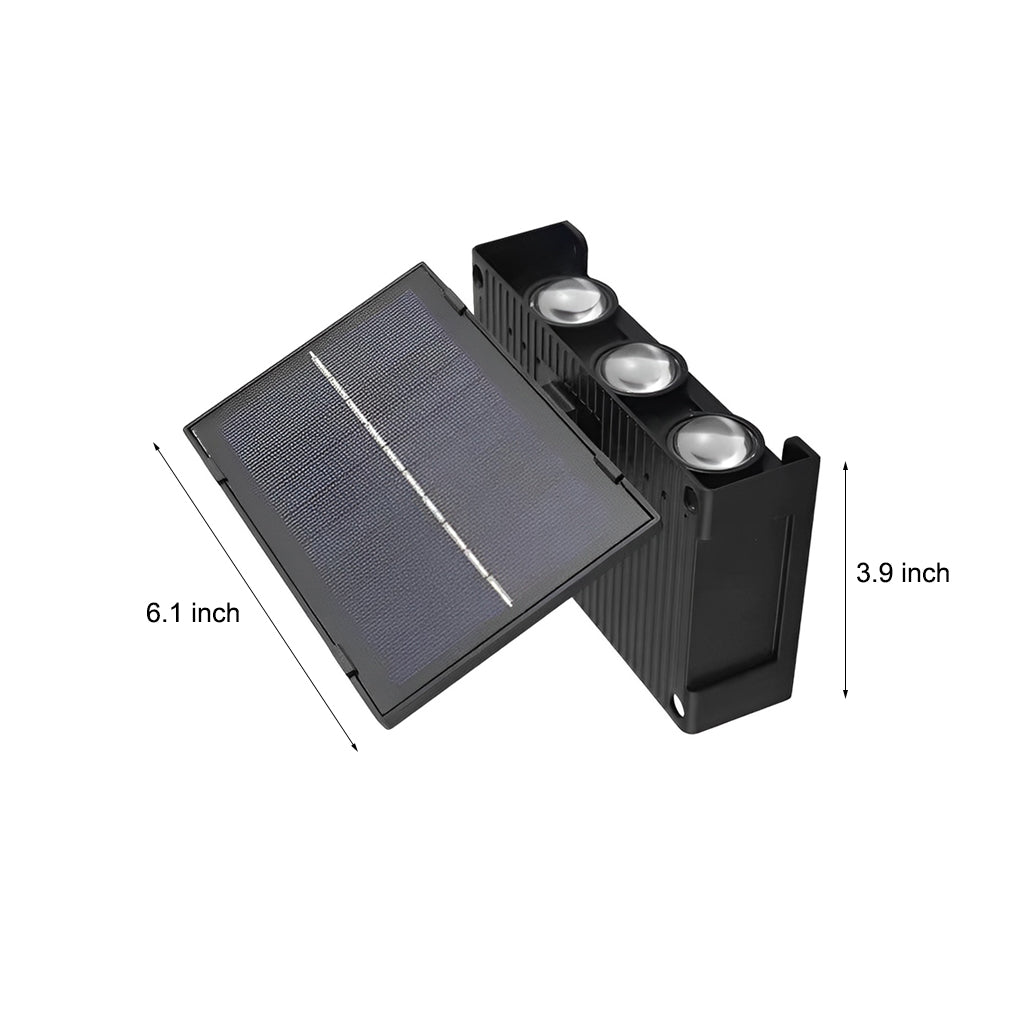 LED Waterproof Up and Down Wall Light - Modern Rectangular Solar Lamp for Outdoor Garden & Patio Lighting