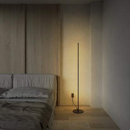 Futuristic Corner Floor Lamp - Tall Black and Silver | Modern Minimalist Metal Design