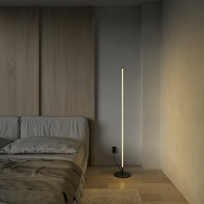 Futuristic Corner Floor Lamp - Tall Black and Silver | Modern Minimalist Metal Design