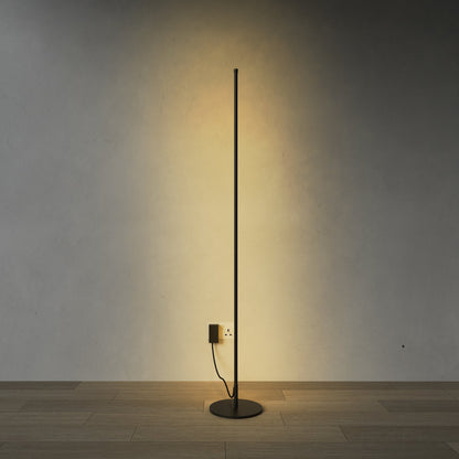 Futuristic Corner Floor Lamp - Tall Black and Silver | Modern Minimalist Metal Design