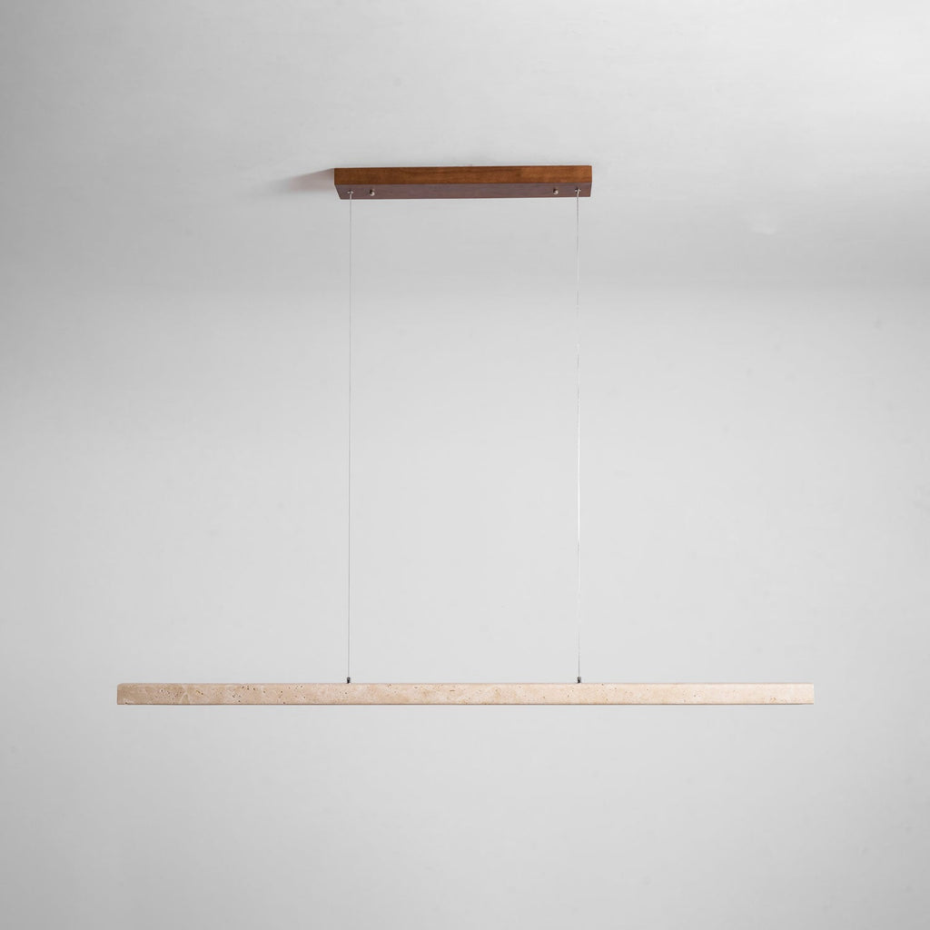 Linear Travertine Pendant Lamp | Dimmable, Adjustable Height & Ideal for Modern Kitchens and Workspaces