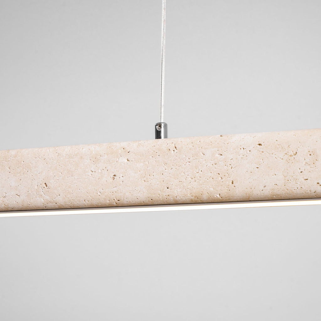 Linear Travertine Pendant Lamp | Dimmable, Adjustable Height & Ideal for Modern Kitchens and Workspaces