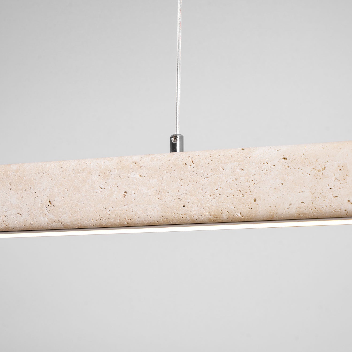 Linear Travertine Pendant Lamp | Dimmable, Adjustable Height & Ideal for Modern Kitchens and Workspaces
