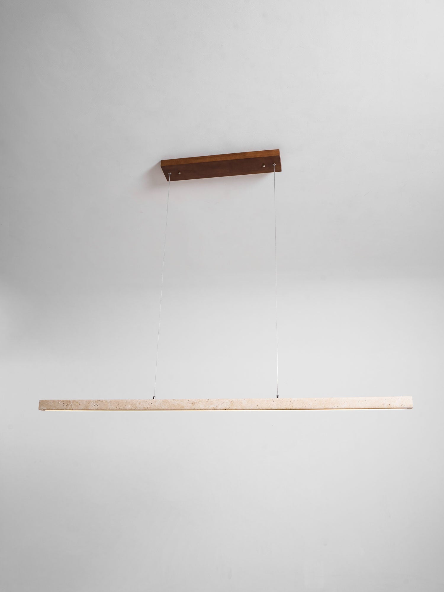 Linear Travertine Pendant Lamp | Dimmable, Adjustable Height & Ideal for Modern Kitchens and Workspaces