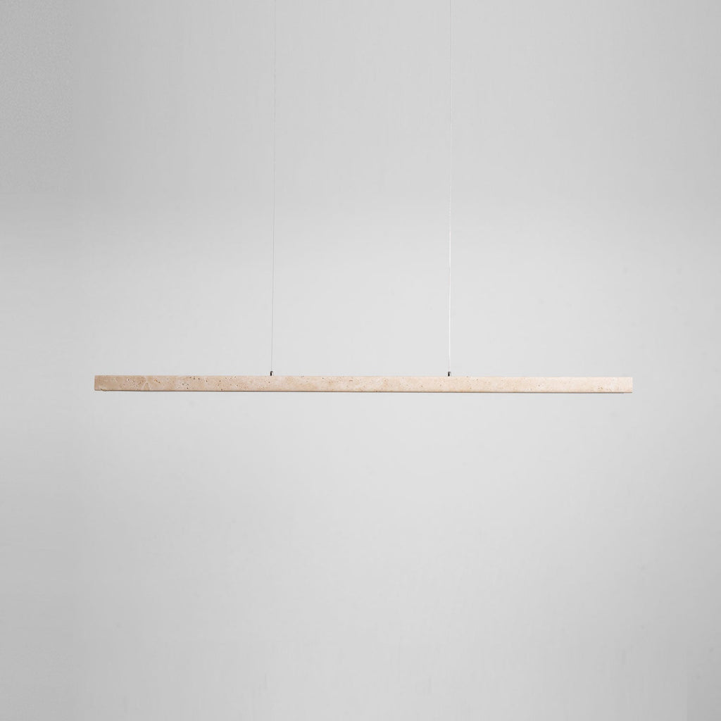 Linear Travertine Pendant Lamp | Dimmable, Adjustable Height & Ideal for Modern Kitchens and Workspaces