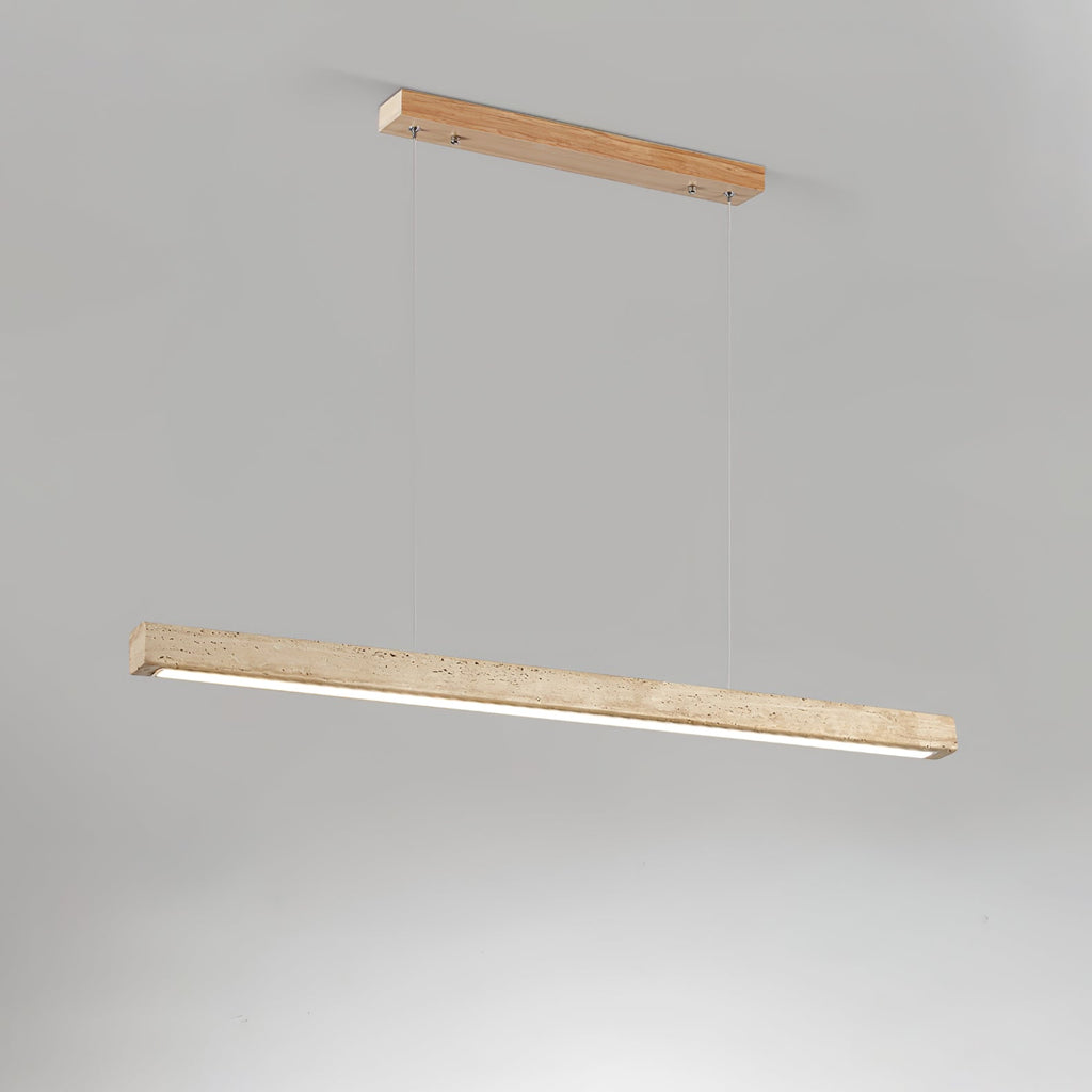 Linear Travertine Pendant Lamp | Dimmable, Adjustable Height & Ideal for Modern Kitchens and Workspaces