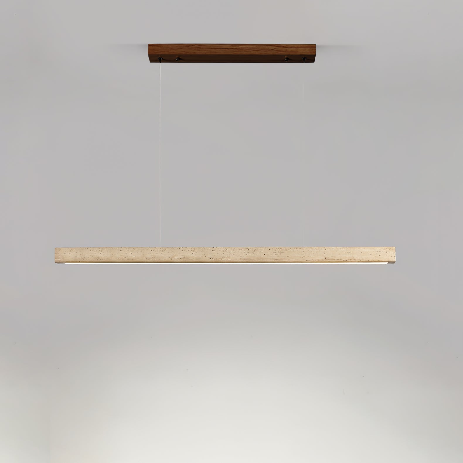 Linear Travertine Pendant Lamp | Dimmable, Adjustable Height & Ideal for Modern Kitchens and Workspaces