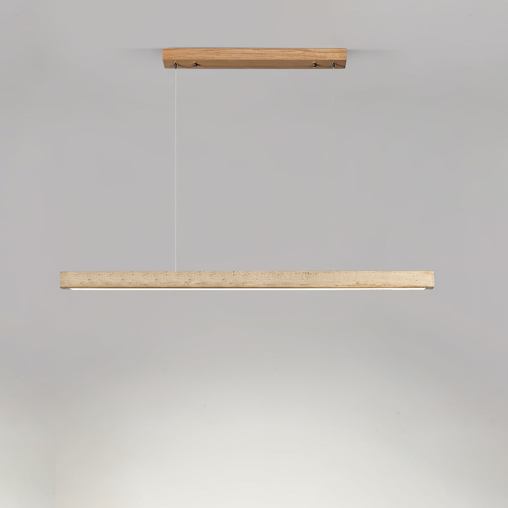 Linear Travertine Pendant Lamp | Dimmable, Adjustable Height & Ideal for Modern Kitchens and Workspaces