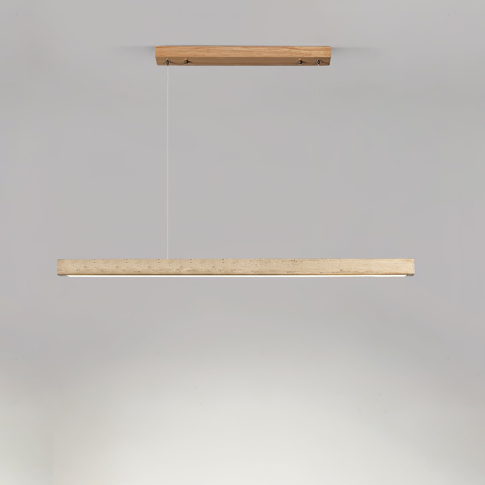 Linear Travertine Pendant Lamp | Dimmable, Adjustable Height & Ideal for Modern Kitchens and Workspaces