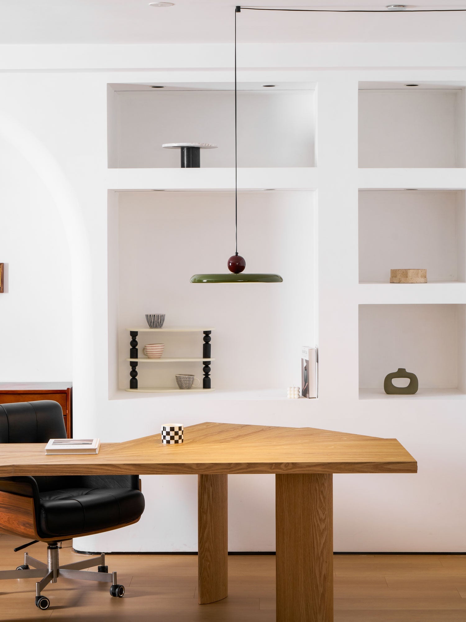 Lola Pendant Swag Light | Warm & Cool LED Options, Minimalist Design for Indoor Home Illumination