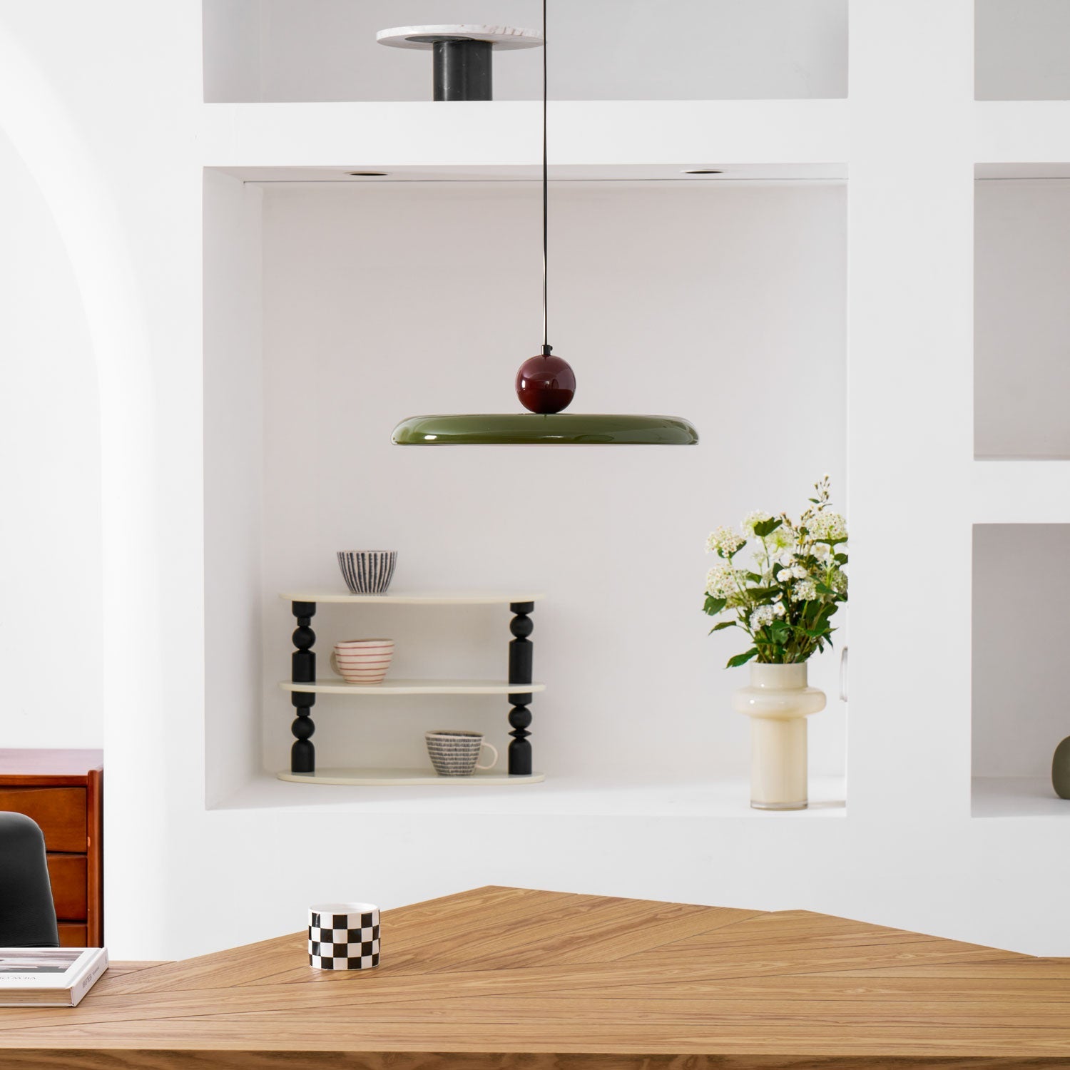 Lola Pendant Swag Light | Warm & Cool LED Options, Minimalist Design for Indoor Home Illumination